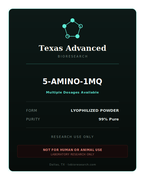 5-Amino-1MQ research peptide vial placeholder