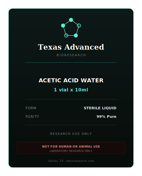 Acetic Acid Water research peptide vial placeholder