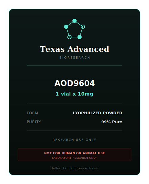AOD9604 research peptide vial placeholder