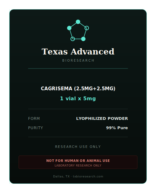 Cagrisema (2.5mg+2.5mg) research peptide vial placeholder