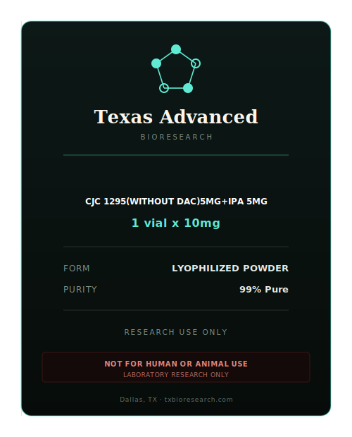 CJC 1295(without DAC)5mg+IPA 5mg research peptide vial placeholder