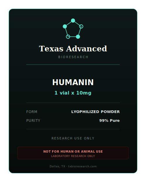 Humanin research peptide vial placeholder