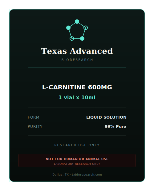L-carnitine 600mg research peptide vial placeholder
