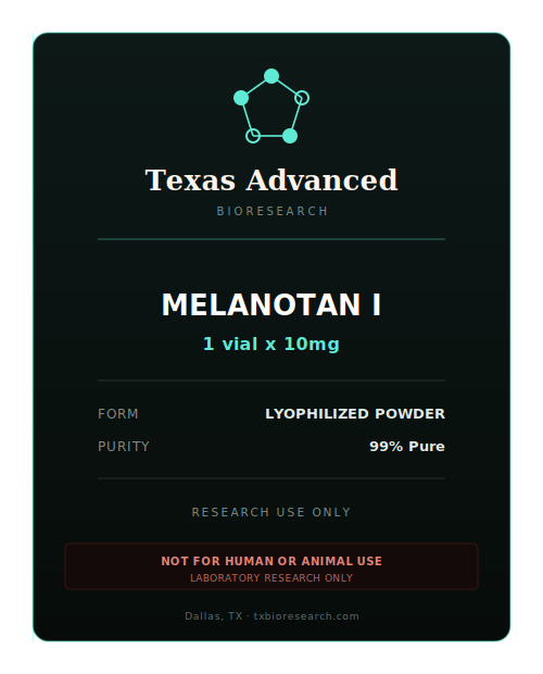 Melanotan I research peptide vial placeholder