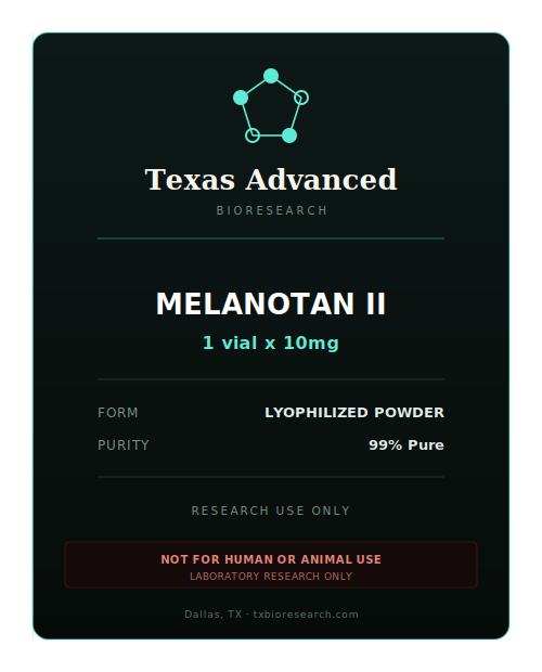 Melanotan II research peptide vial placeholder