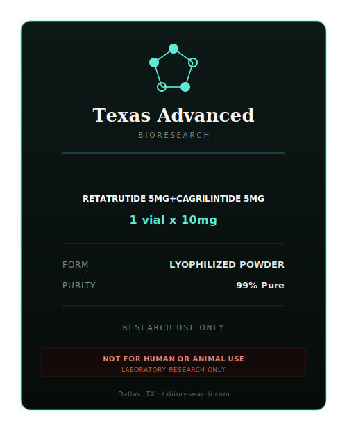 Retatrutide 5mg+cagrilintide 5mg research peptide vial placeholder