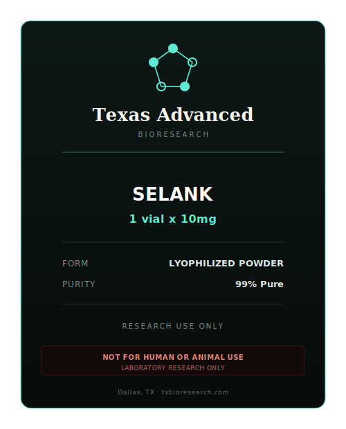 Selank research peptide vial placeholder