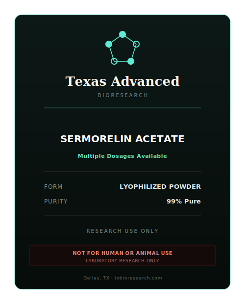 Sermorelin Acetate research peptide vial placeholder