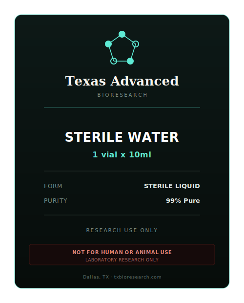 Sterile water research peptide vial placeholder