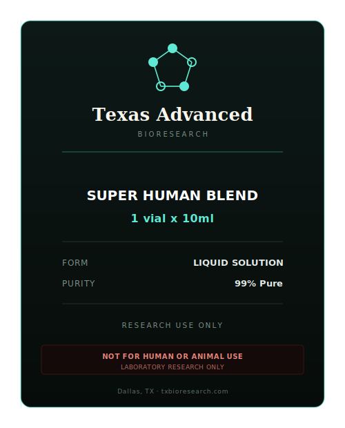 SUPER Human Blend research peptide vial placeholder