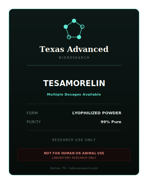 Tesamorelin research peptide vial placeholder