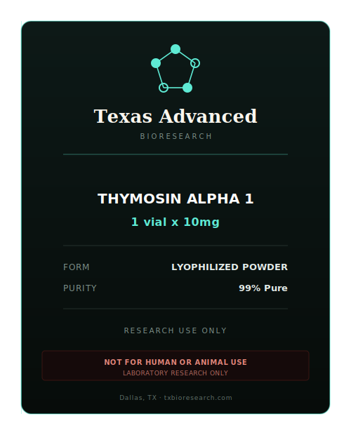 Thymosin alpha 1 research peptide vial placeholder