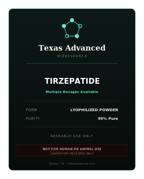 Tirzepatide research peptide vial placeholder